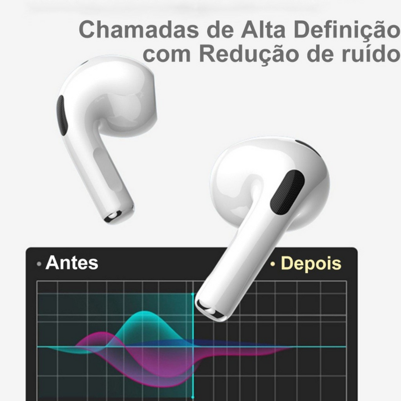 Fone AirPods Pro 3 Estojo de Recarga Lightning  -  Linha Premium  - Branco