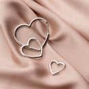 Brincos Argola Coração - Prata 925