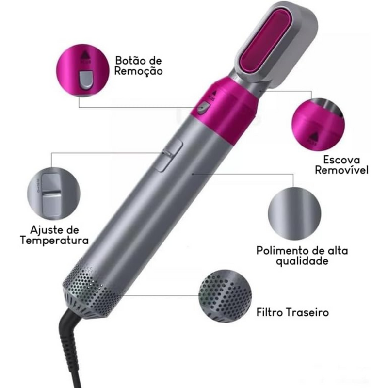 ESCOVA SECADORA DE CABELO 5 EM 1